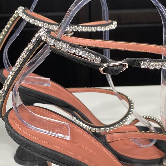 New Authentic Amina Muaddi Gilda Crystal Sandals - Picture 5 of 10